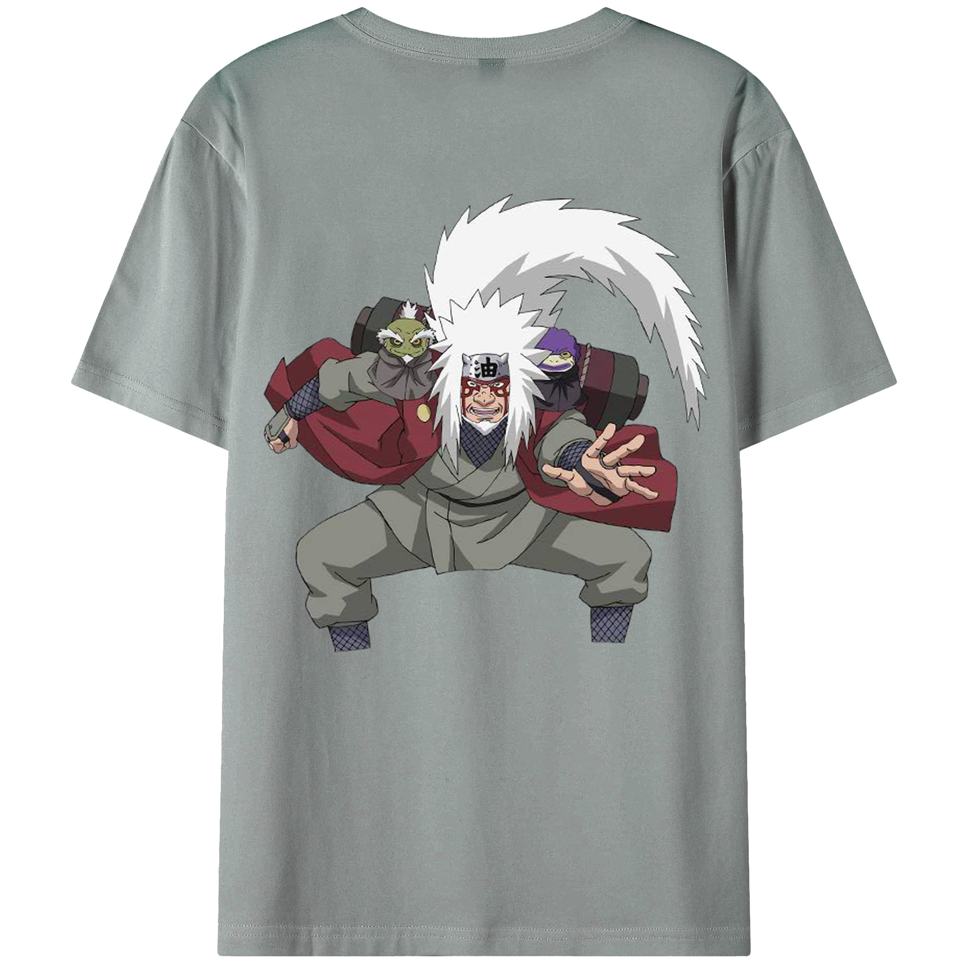（画像用） NARUTO -ナルト- 自来也（じらいや） Jiraiya 綿100％ メンズ半袖Tシャツ（バックプリント） 通気性
